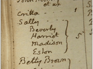 Eston listed as a child of Sally Hemmings.