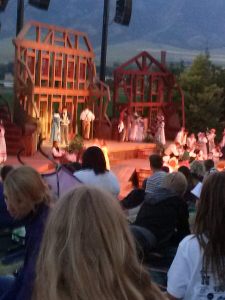 The set with the scenic backdrop of the beautiful mountains of Clarkston.